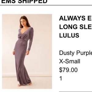 Velvet long sleeve dress